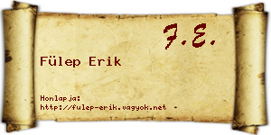 Fülep Erik névjegykártya