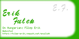 erik fulep business card